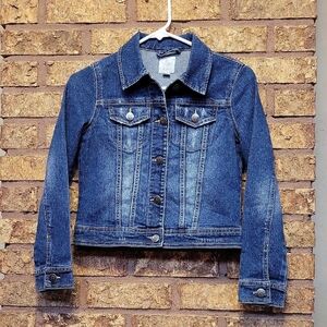 The Children's Place Blue Denim Jacket Size 10/12
